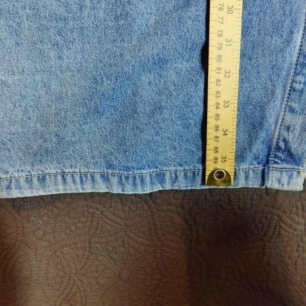 Kancan Virginia Button Down Denim Shirt Dress Belt Pockets Women's XL Blue - Picture 12 of 14